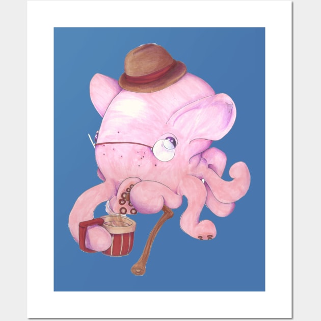 Quincey, Gentleman Octopus Wall Art by FishWithATopHat